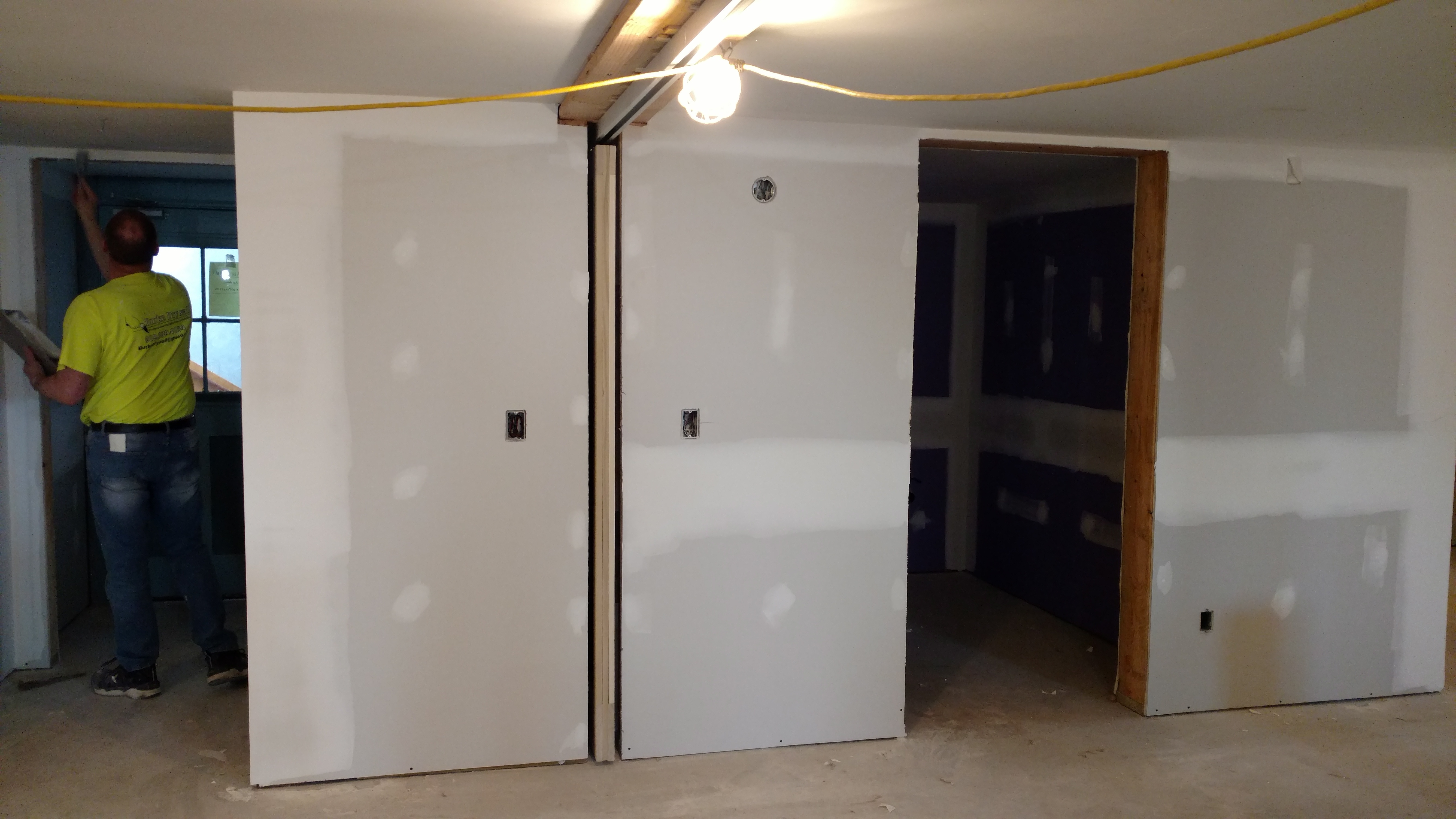 February 21_2019_Spackling_and_retracted_sliding_door