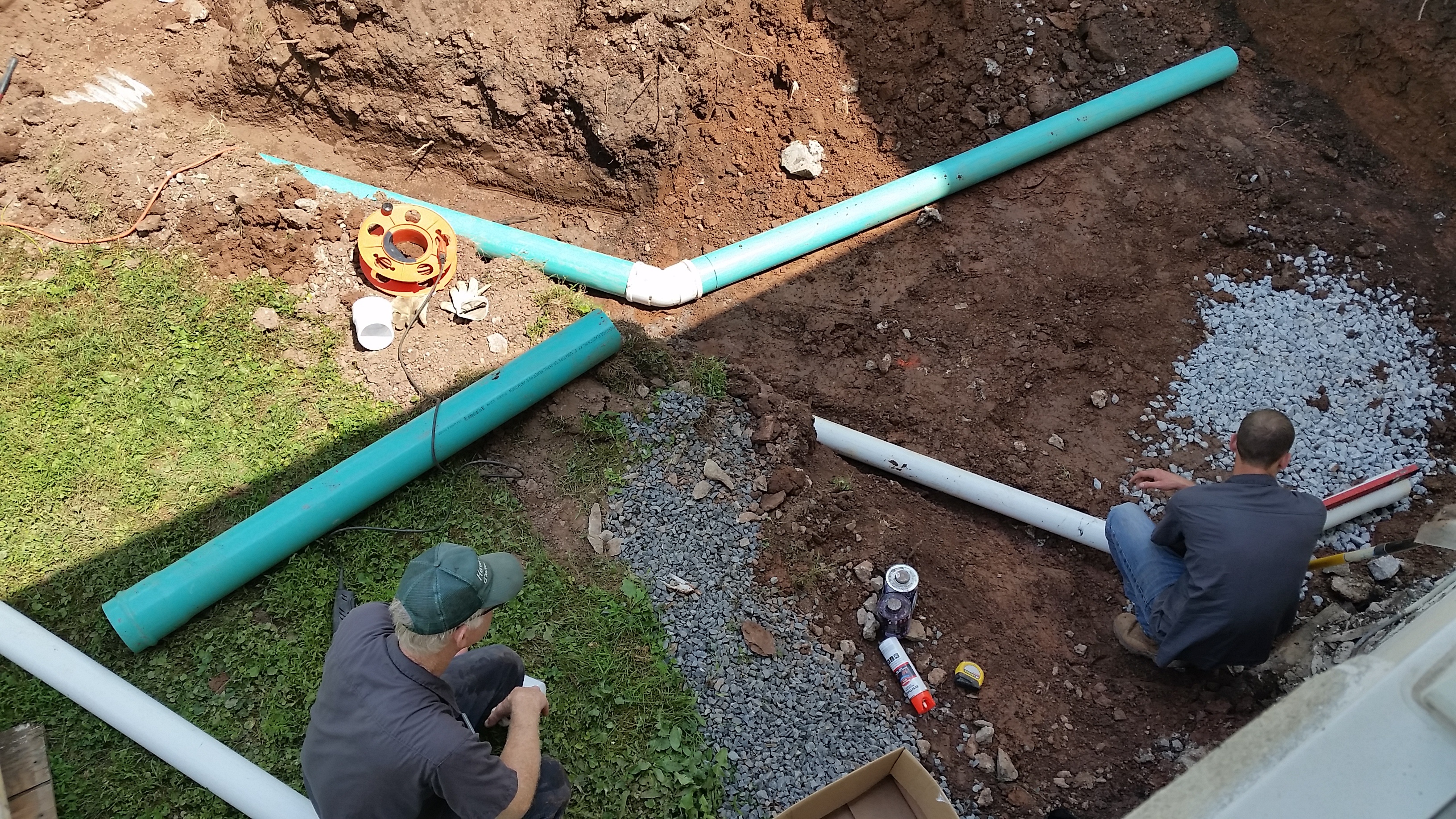 July 5_2018_Laying_out_the_drainage_and_runoff_pipes